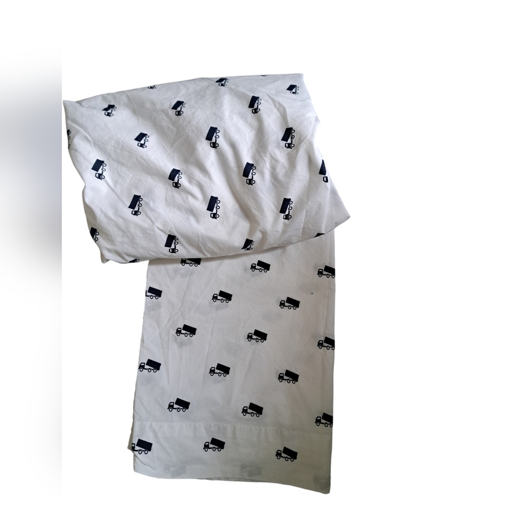Pottery Barn Kids Organic Cotton Toddler Crib Sheet Set fitted flat Truck